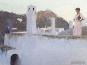 艺术家约翰·辛格·萨金特作品《卡普里岛的景色》