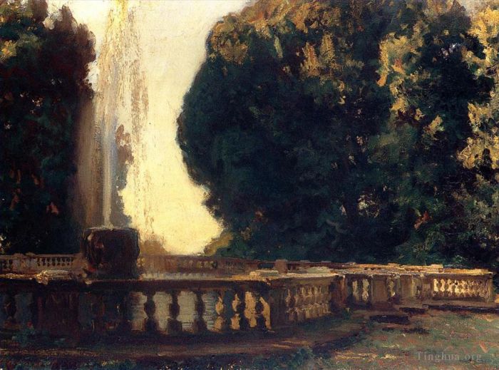 约翰·辛格·萨金特 的油画作品 -  《托洛尼亚别墅喷泉》