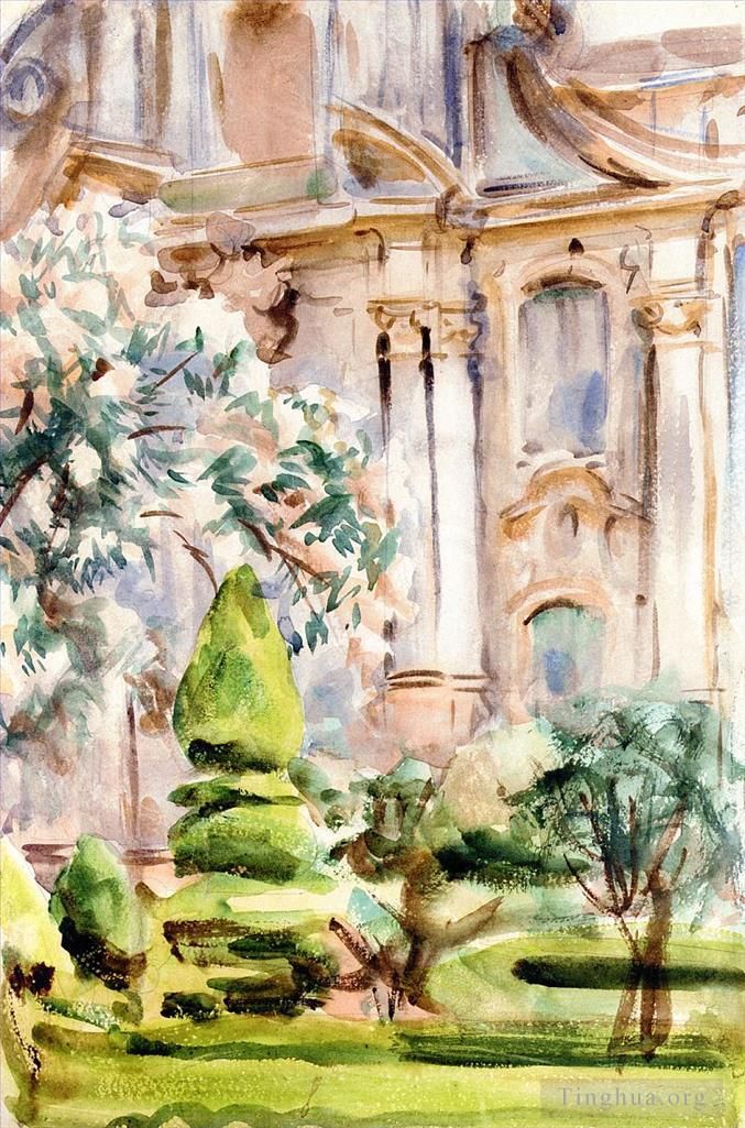 约翰·辛格·萨金特 的各类绘画作品 -  《西班牙宫殿和花园》