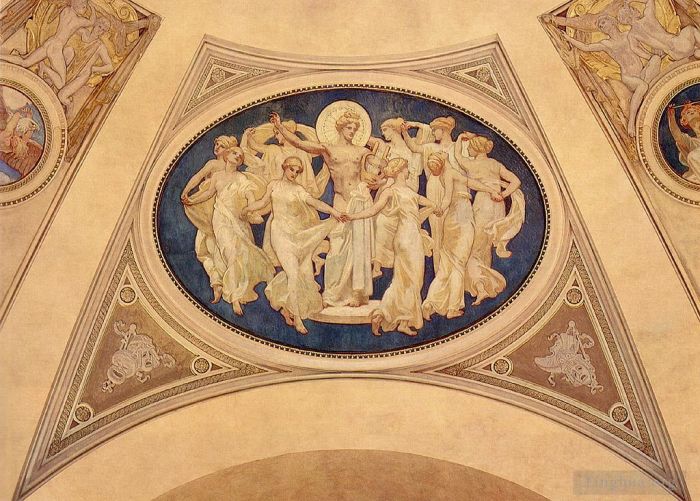 约翰·辛格·萨金特 的各类绘画作品 -  《阿波罗与缪斯女神》