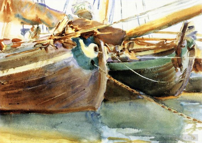 约翰·辛格·萨金特 的各类绘画作品 -  《船,威尼斯》