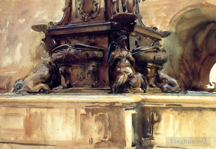 约翰·辛格·萨金特 的各类绘画作品 -  《博洛尼亚喷泉》