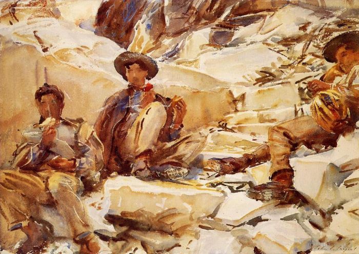 约翰·辛格·萨金特 的各类绘画作品 -  《卡拉拉工人》