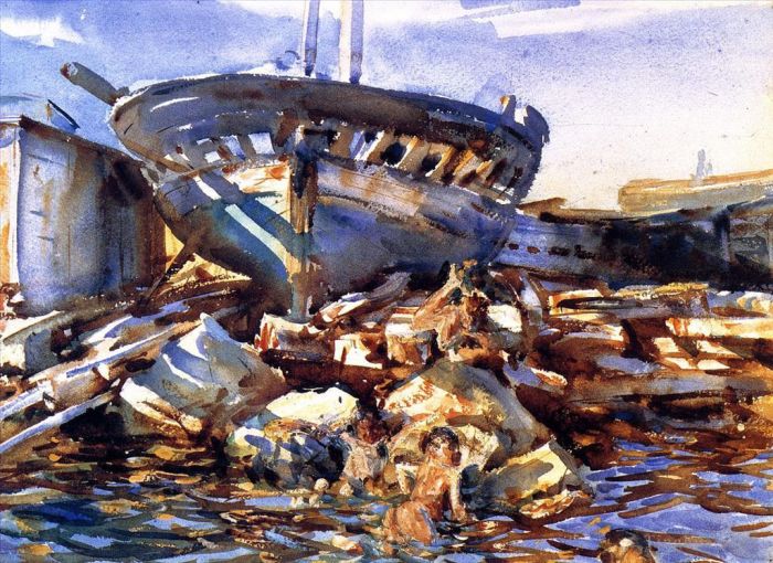 约翰·辛格·萨金特 的各类绘画作品 -  《残渣和残渣》