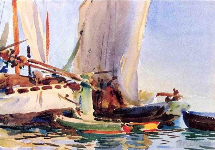约翰·辛格·萨金特 的各类绘画作品 -  《朱代卡岛船》
