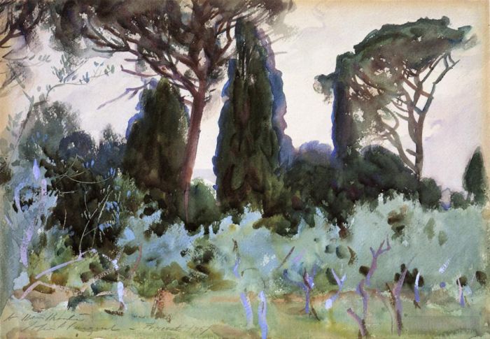 约翰·辛格·萨金特 的各类绘画作品 -  《佛罗伦萨附近的风景》