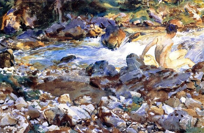 约翰·辛格·萨金特 的各类绘画作品 -  《山间溪流》