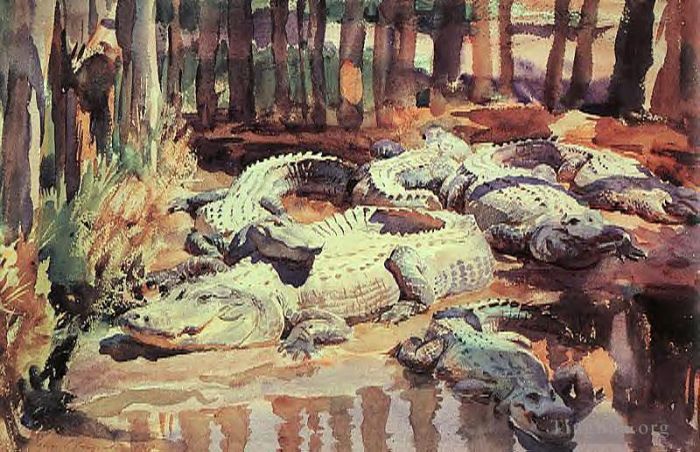 约翰·辛格·萨金特 的各类绘画作品 -  《泥泞的鳄鱼》