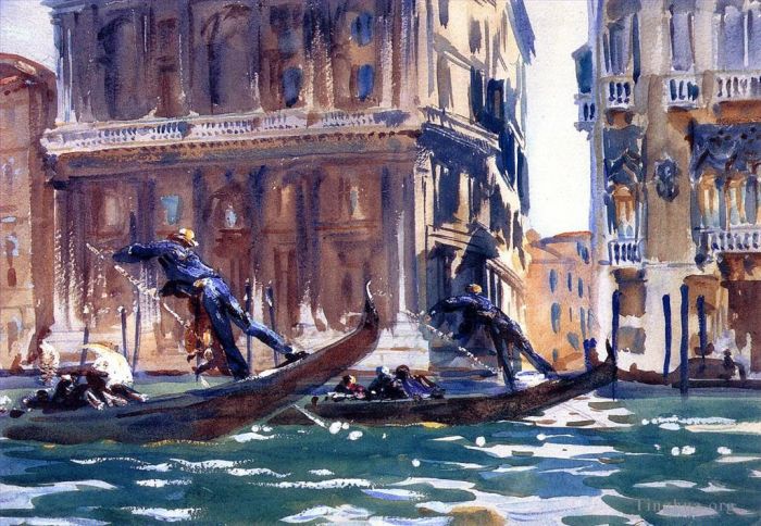 约翰·辛格·萨金特 的各类绘画作品 -  《在运河上》