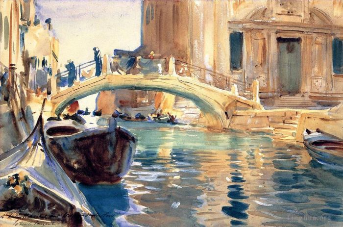 约翰·辛格·萨金特 的各类绘画作品 -  《威尼斯圣朱塞佩城堡桥》