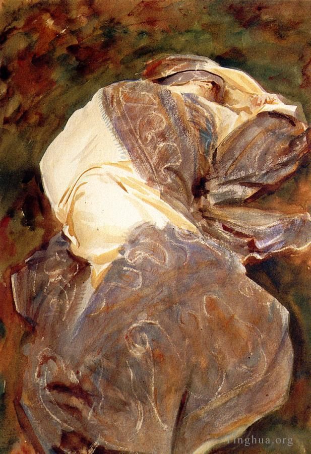 约翰·辛格·萨金特 的各类绘画作品 -  《斜躺图》