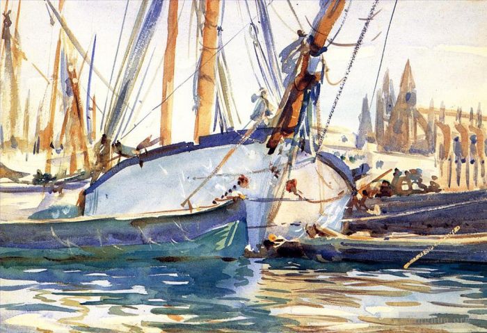约翰·辛格·萨金特 的各类绘画作品 -  《运输马略卡岛船》