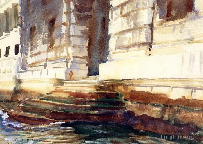 约翰·辛格·萨金特 的各类绘画作品 -  《宫殿的台阶》