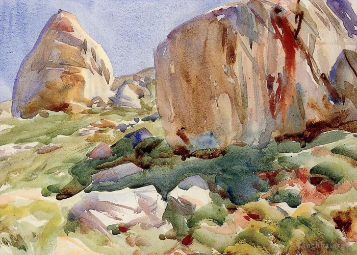 约翰·辛格·萨金特 的各类绘画作品 -  《辛普朗大岩石》