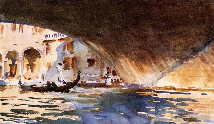 约翰·辛格·萨金特 的各类绘画作品 -  《里亚托桥下》