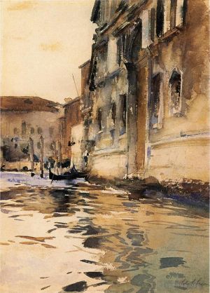 艺术家约翰·辛格·萨金特作品《威尼斯运河宫角》