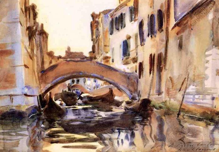 约翰·辛格·萨金特 的各类绘画作品 -  《威尼斯运河》