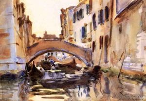 艺术家约翰·辛格·萨金特作品《威尼斯运河》