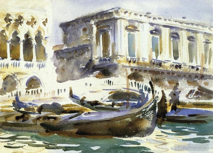 约翰·辛格·萨金特 的各类绘画作品 -  《威尼斯监狱船》