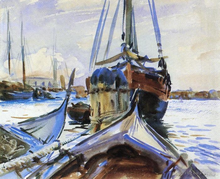 约翰·辛格·萨金特 的各类绘画作品 -  《威尼斯船》