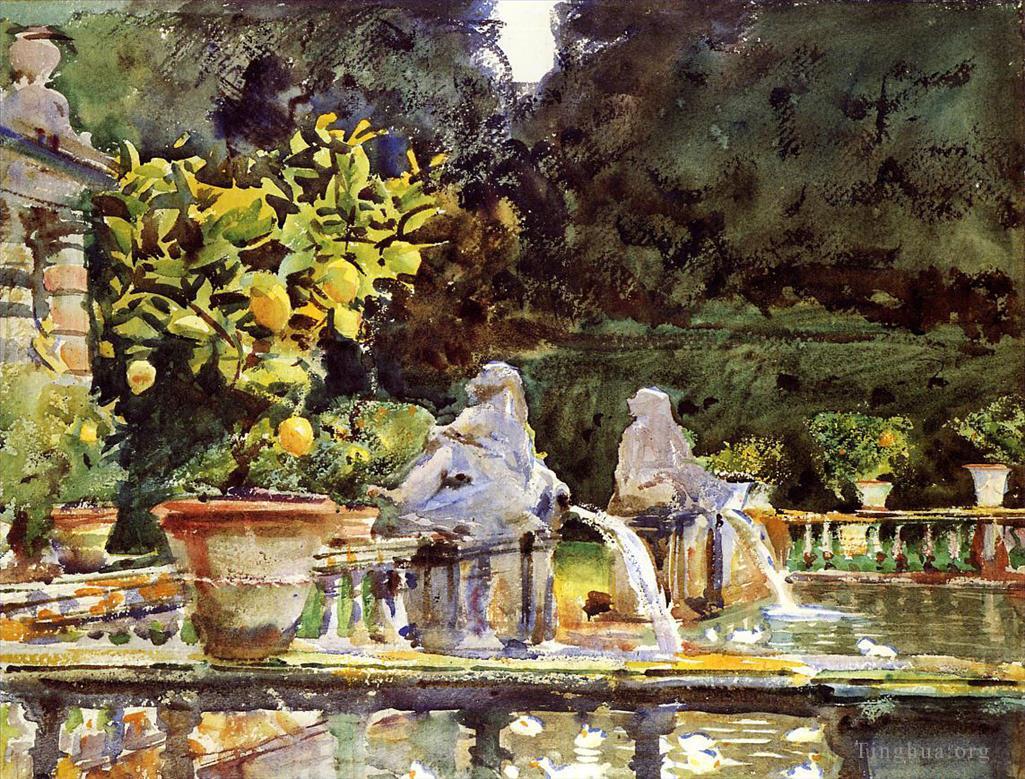 约翰·辛格·萨金特作品《玛利亚别墅喷泉》