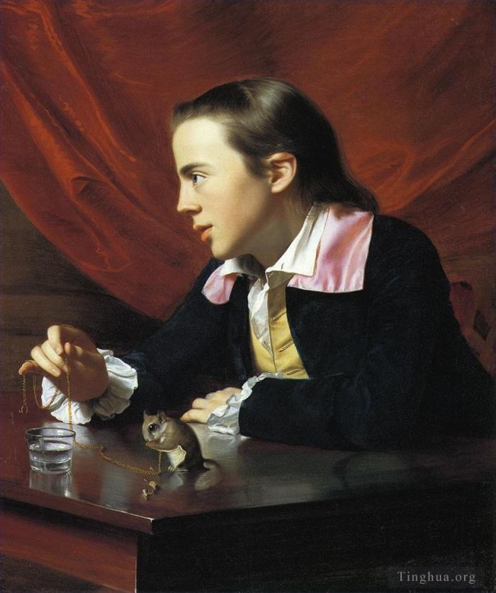 约翰·辛格尔顿·科普利 的油画作品 -  《带着松鼠的男孩又名亨利·佩勒姆》