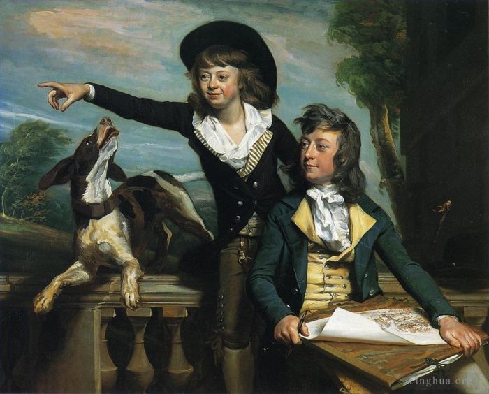 约翰·辛格尔顿·科普利 的油画作品 -  《查尔斯·卡利斯·韦斯特和他的兄弟雪莉·韦斯特》