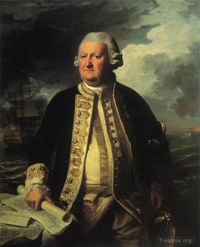 约翰·辛格尔顿·科普利 的油画作品 -  《克拉克·盖顿,白海军上将》