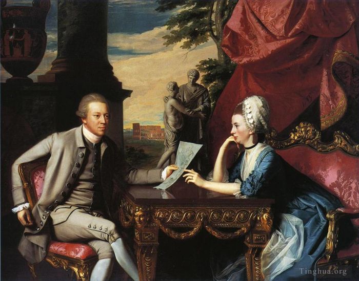 约翰·辛格尔顿·科普利 的油画作品 -  《拉尔夫·伊扎德·爱丽丝·德兰西先生和夫人》