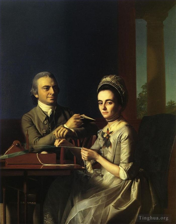 约翰·辛格尔顿·科普利 的油画作品 -  《托马斯·米夫林莎拉·莫里斯夫妇》