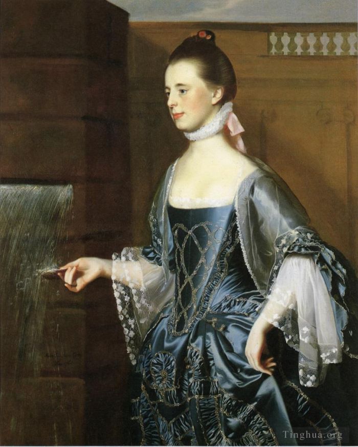 约翰·辛格尔顿·科普利 的油画作品 -  《丹尼尔·萨金特夫人,玛丽·特纳·萨金特》