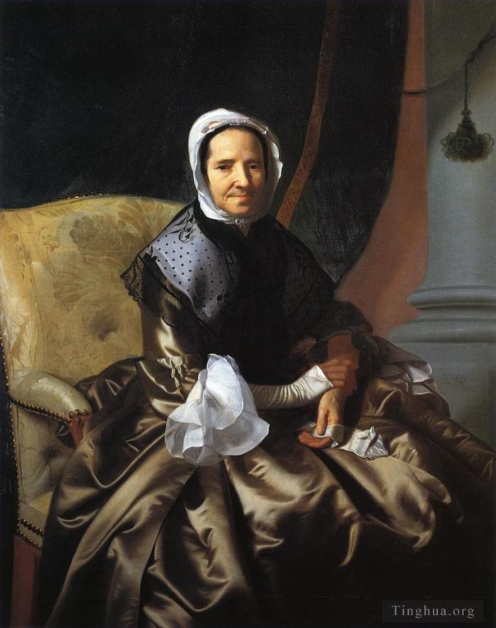 约翰·辛格尔顿·科普利 的油画作品 -  《托马斯·博伊斯顿夫人莎拉·莫科克》