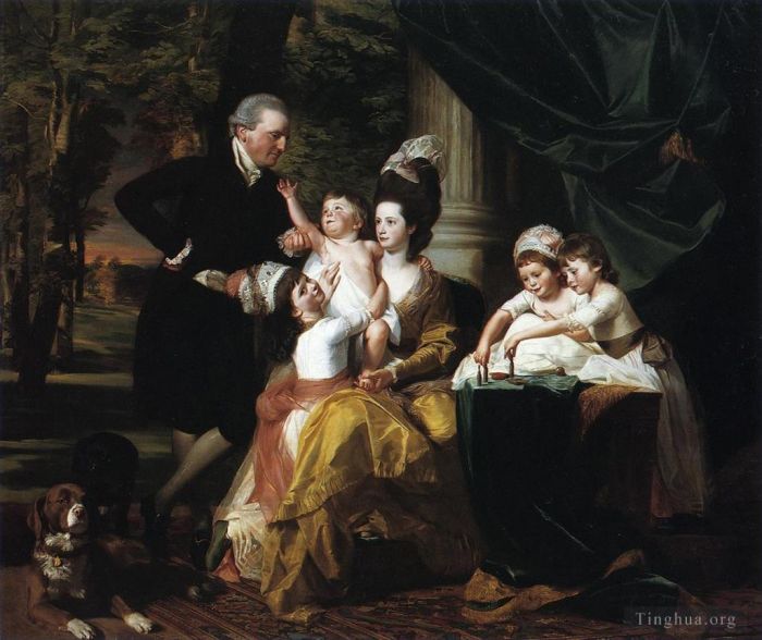 约翰·辛格尔顿·科普利 的油画作品 -  《威廉·佩珀雷尔爵士及其家人》