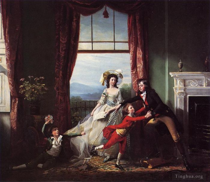 约翰·辛格尔顿·科普利 的油画作品 -  《史迪威家族》