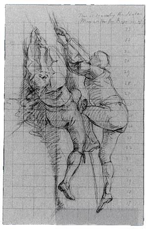 约翰·辛格尔顿·科普利 的各类绘画作品 -  《围攻直布罗陀数字缩放浮动电池的研究》