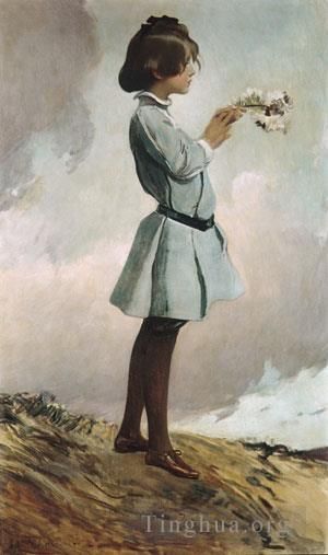 约翰·怀特·亚历山大 的油画作品 -  《杰拉丁·拉塞尔》