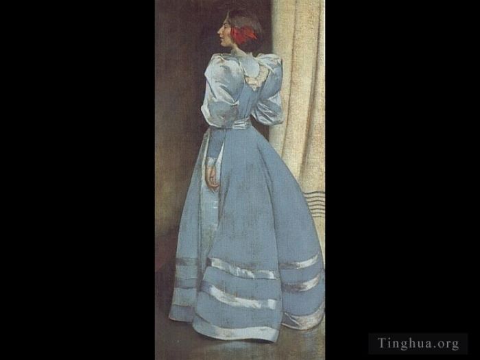 约翰·怀特·亚历山大 的油画作品 -  《灰色肖像》