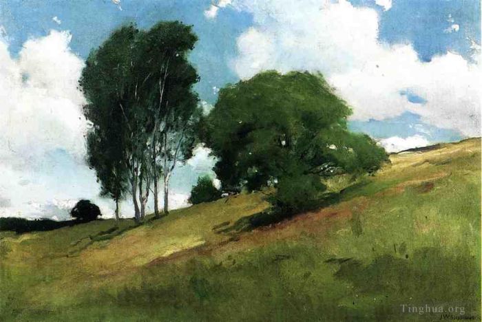 约翰·怀特·亚历山大 的油画作品 -  《新罕布什尔州康沃尔风景画》