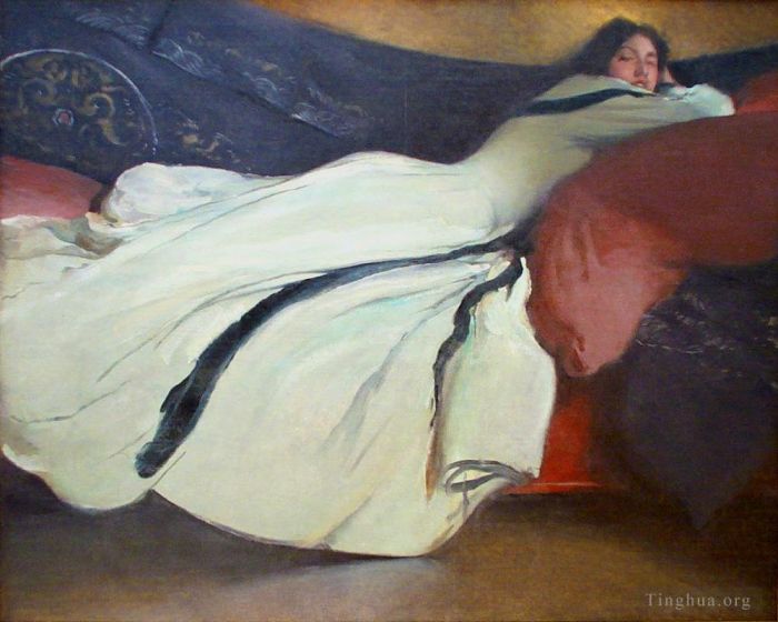 约翰·怀特·亚历山大 的油画作品 -  《休息》