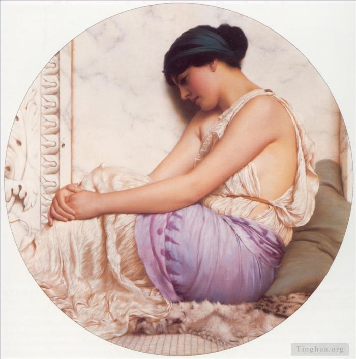 约翰·威廉·高沃德 的油画作品 -  《希腊女孩,1908》