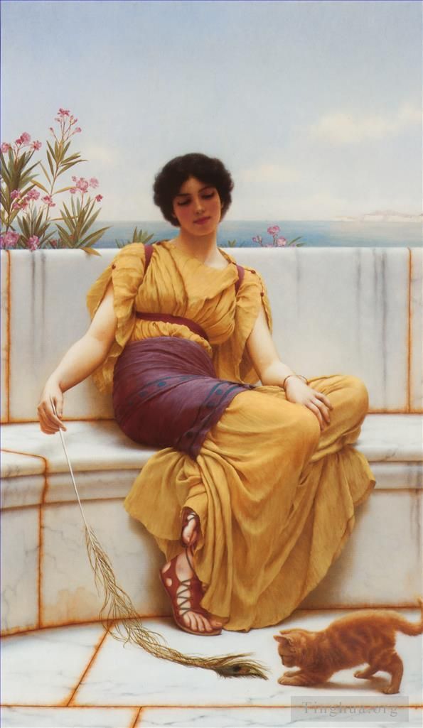 约翰·威廉·高沃德 的油画作品 -  《闲散1900》