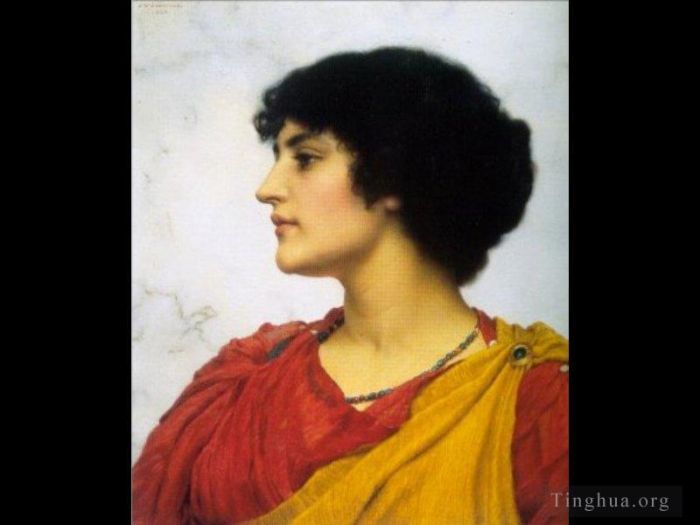 约翰·威廉·高沃德 的油画作品 -  《意大利少女头1902》