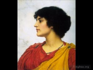 艺术家约翰·威廉·高沃德作品《意大利少女头1902》