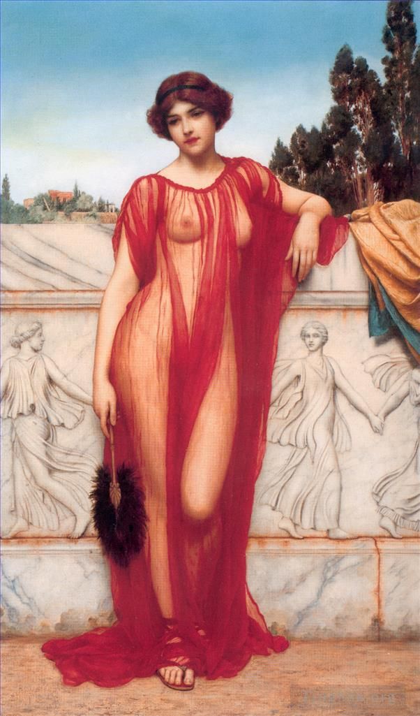约翰·威廉·高沃德 的油画作品 -  《JW,雅典娜,1908》