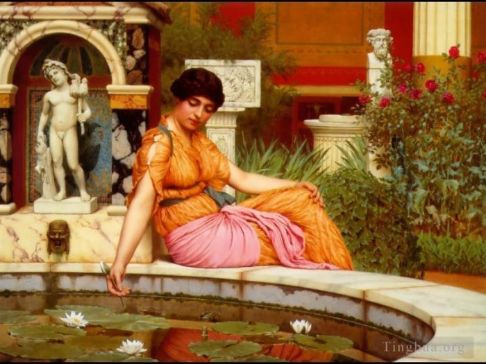 约翰·威廉·高沃德 的油画作品 -  《荷花池1901》
