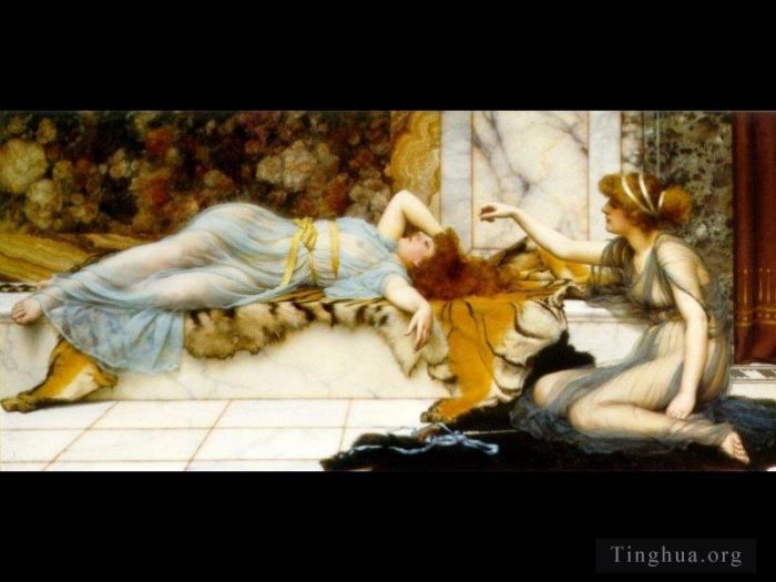 约翰·威廉·高沃德 的油画作品 -  《恶作剧与休息,1895》