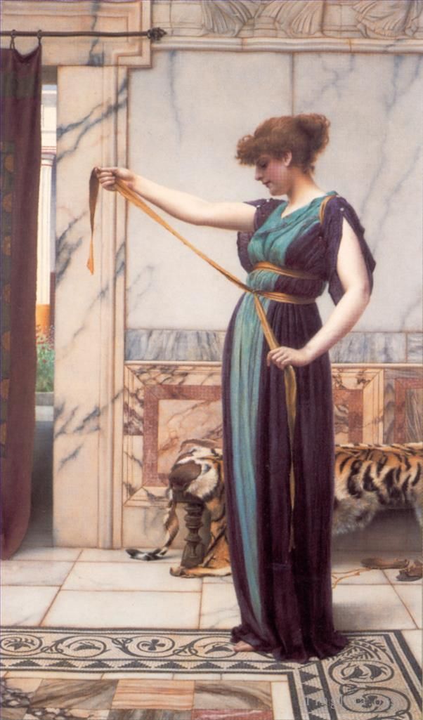 约翰·威廉·高沃德 的油画作品 -  《庞贝夫人,1891》