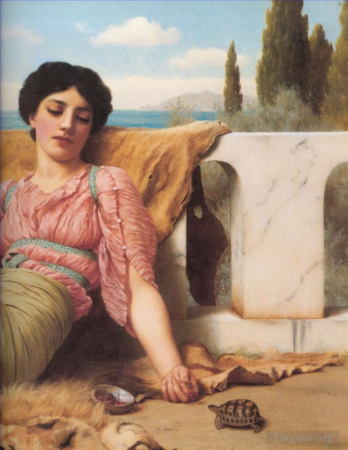 约翰·威廉·高沃德 的油画作品 -  《安静的宠物》