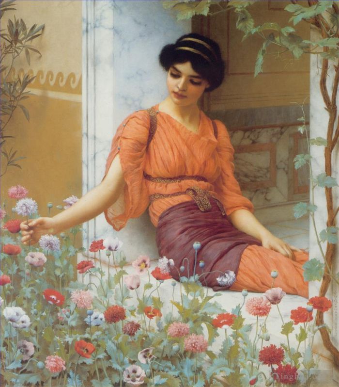 约翰·威廉·高沃德 的油画作品 -  《夏花1903》