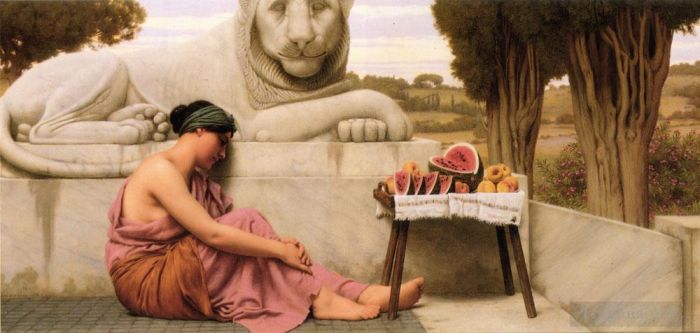 约翰·威廉·高沃德 的油画作品 -  《水果商贩》